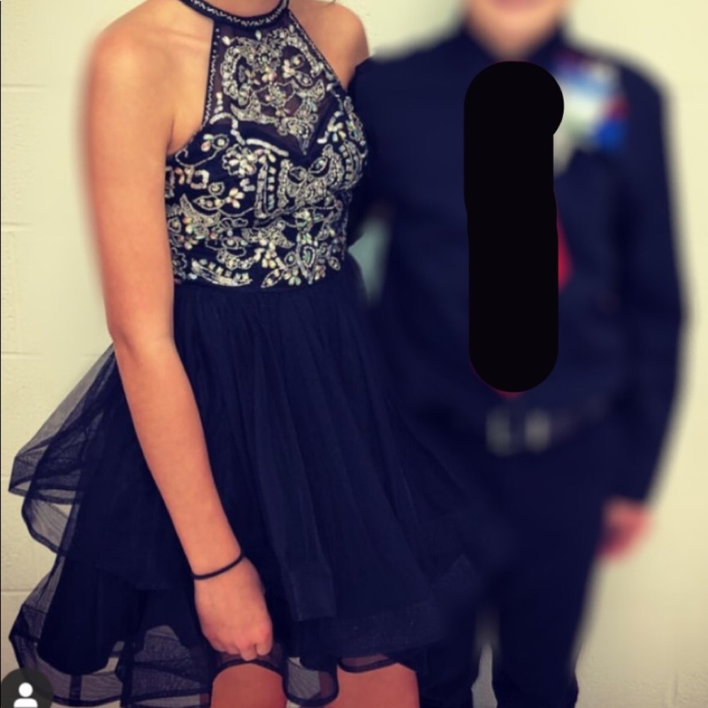 Black and silver prom/homecoming dress